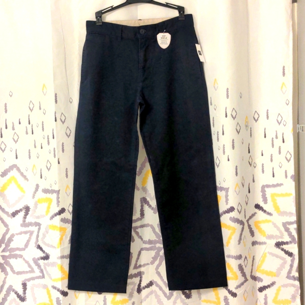 NWT Gap Navy Boys Straight Leg Pants, Size 16